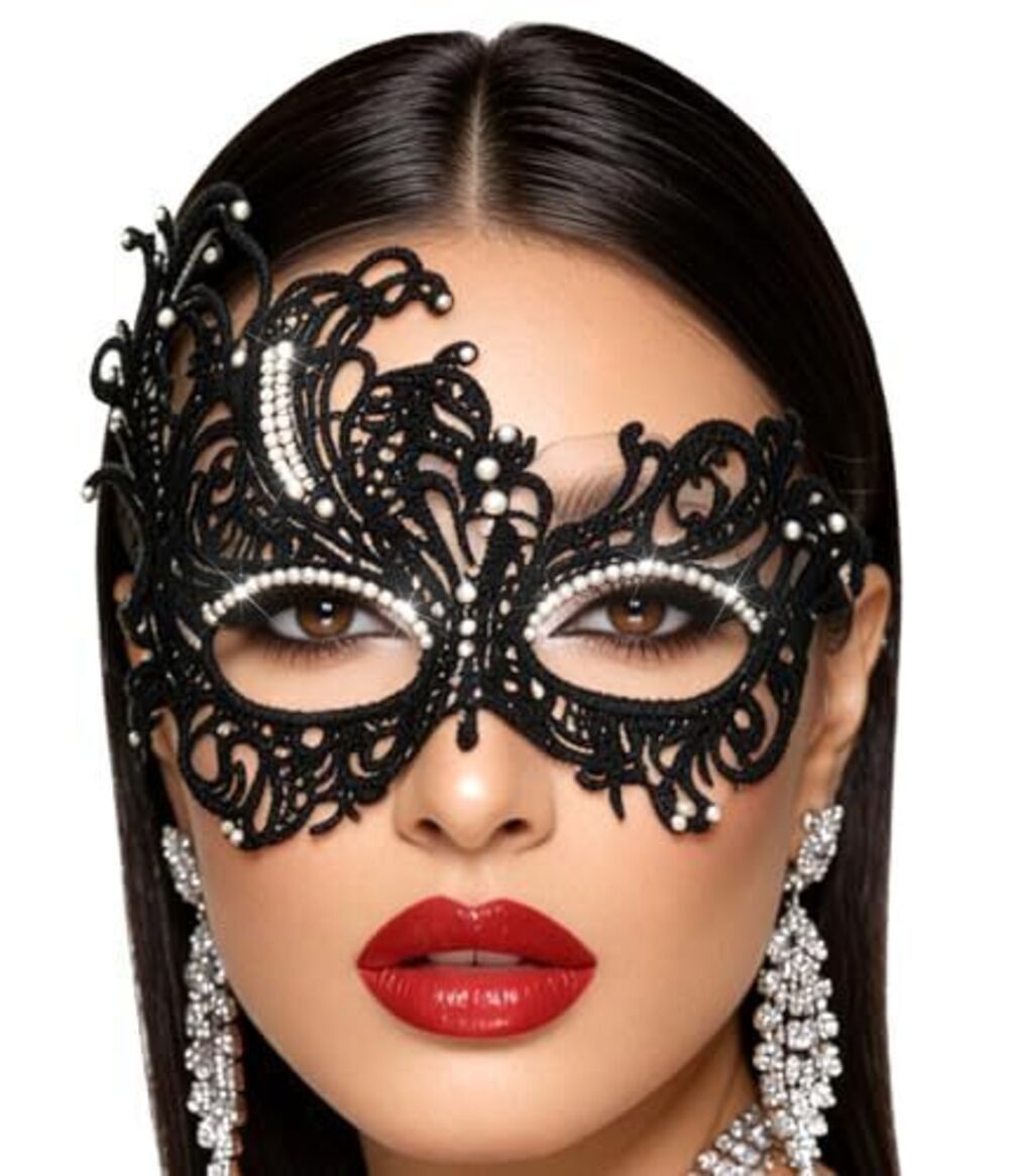 6111 Lace Masquerade Mask Rhinestone Eye Masks Ball Costume Masks for Party